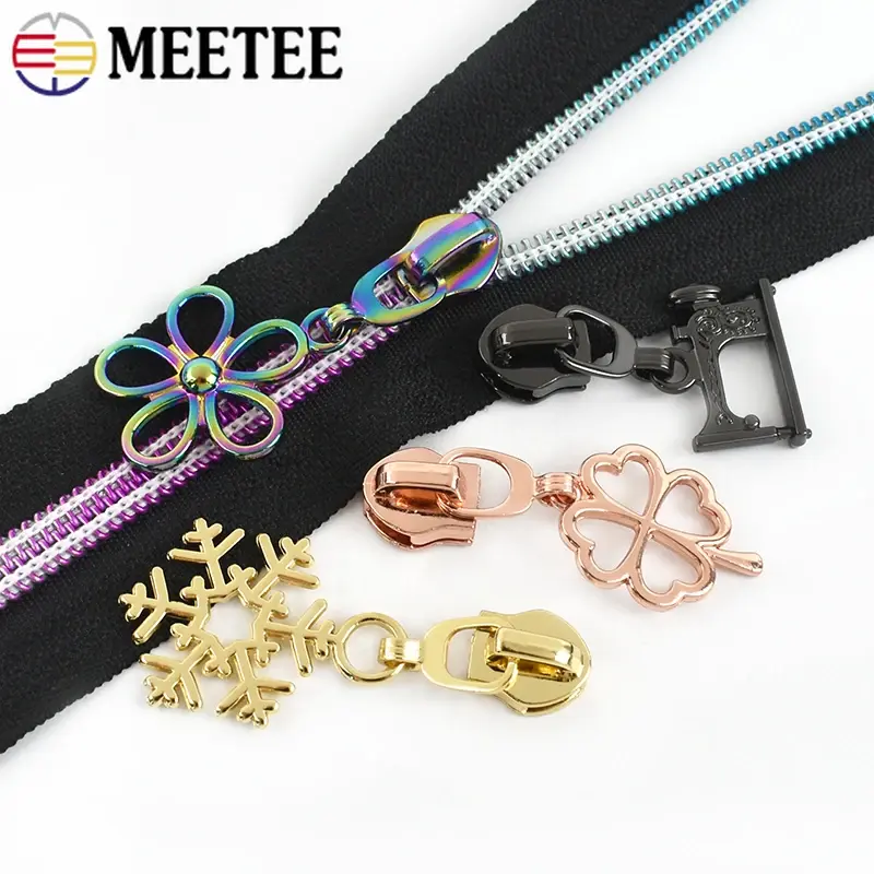 Meetee 10-30Pcs 5# Nylon Zipper Slider for Sewing Bag Zippers Puller Clothes Closure Zip Locks Zips Repair Kits DIY Accessories