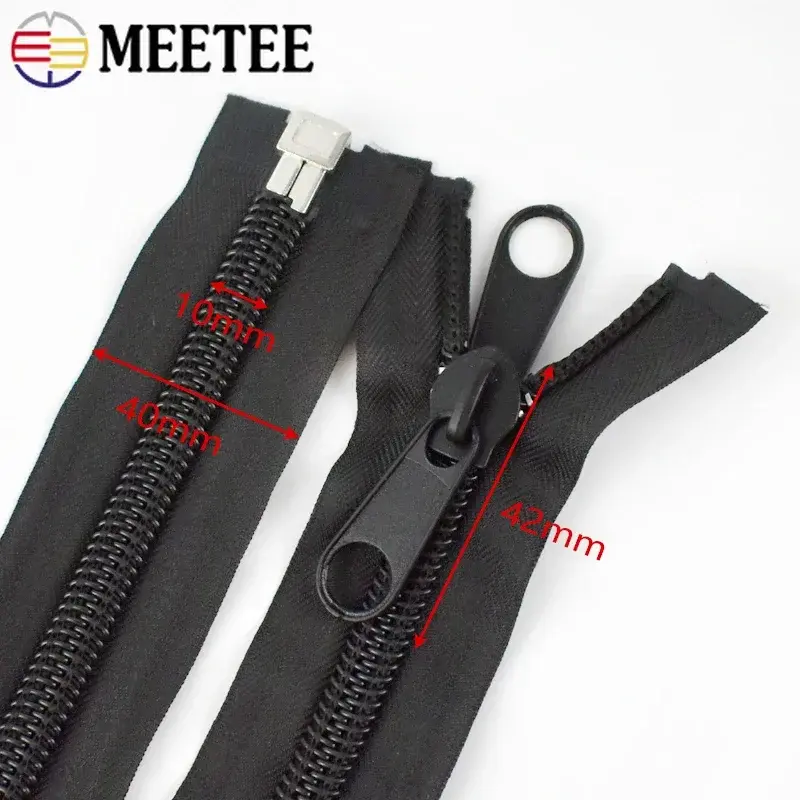 1Pc 10# 80-300cm Black Nylon Zippers Double Side Open-End Long Zipper Closure Zip Handbag Sewing Zips Repair Kit DIY Accessories