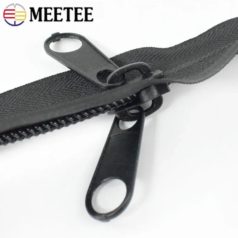 1Pc 10# 80-300cm Black Nylon Zippers Double Side Open-End Long Zipper Closure Zip Handbag Sewing Zips Repair Kit DIY Accessories