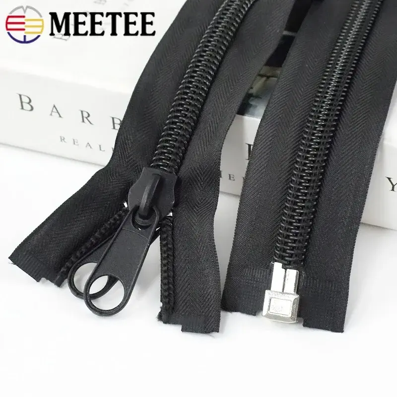1Pc 10# 80-300cm Black Nylon Zippers Double Side Open-End Long Zipper Closure Zip Handbag Sewing Zips Repair Kit DIY Accessories