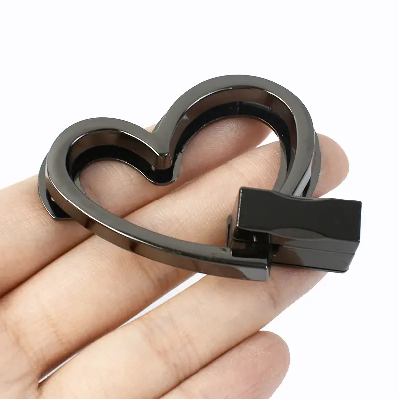 2-4Pcs Heart-Shaped Metal Twist Lock Buckles 3 Colors (Gold/Silver/Black) for Bag Purse Closure Clasp DIY Hardware Accessories
