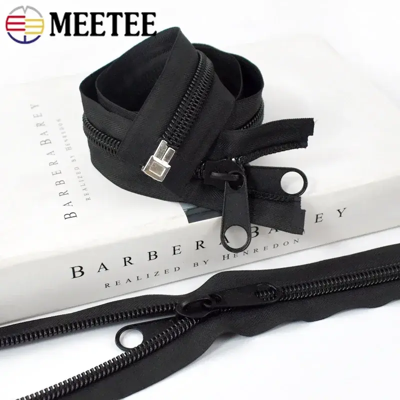 1Pc 10# 80-300cm Black Nylon Zippers Double Side Open-End Long Zipper Closure Zip Handbag Sewing Zips Repair Kit DIY Accessories
