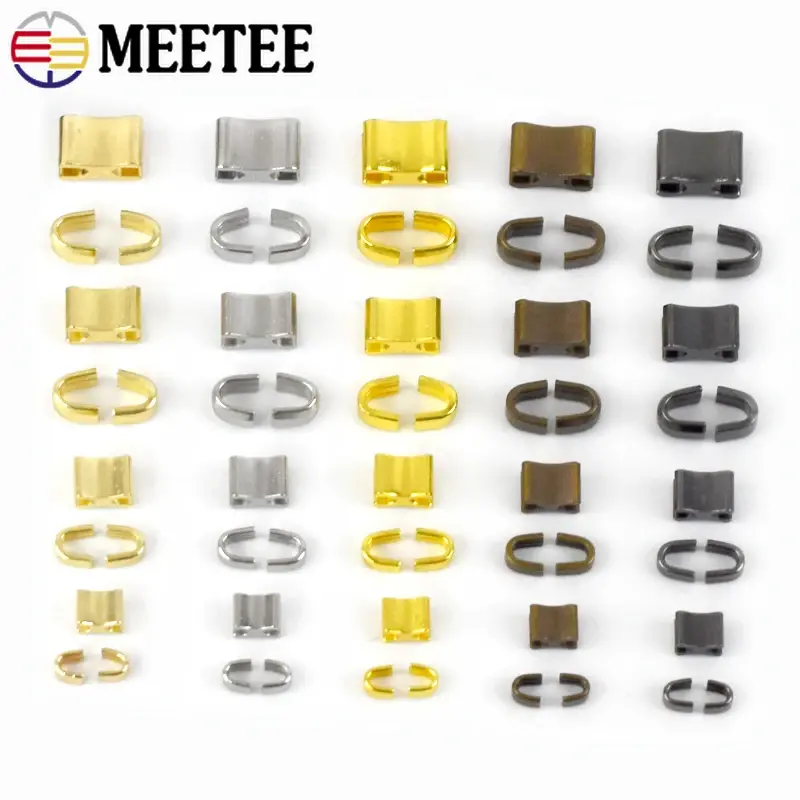 20/50Sets U-shape Metal Zipper Non-slip Zippers Lock End Sewing Zip Clasp Retainer Tail Zips Repair Kit DIY Closures Accessories