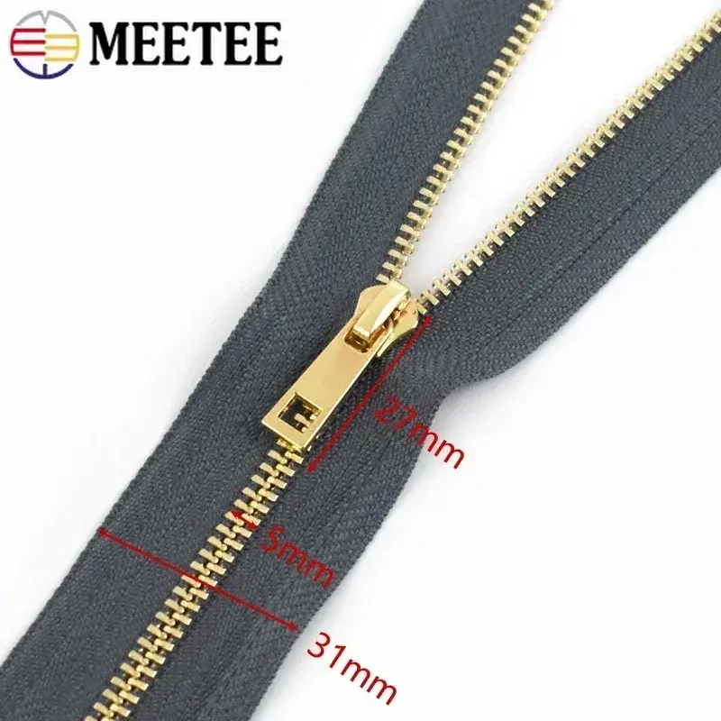 3# Meetee 5/10/20Pcs Metal Zippers 15-30cm Close-End Zipper for Clothes Pocket Decoration Zip Closure DIY Bag Sewing Accessories