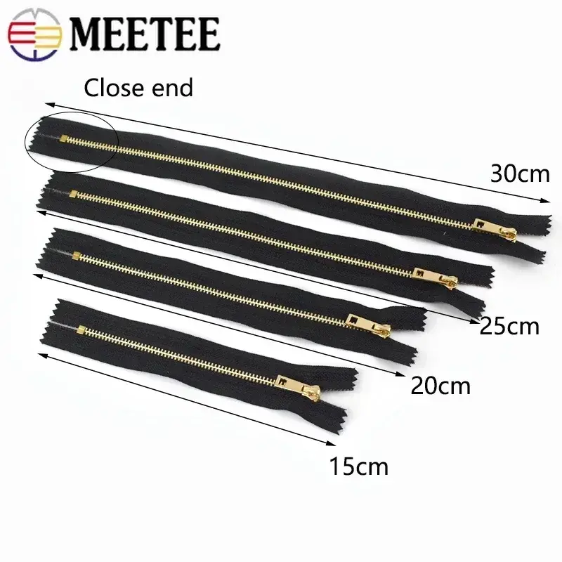 3# Meetee 5/10/20Pcs Metal Zippers 15-30cm Close-End Zipper for Clothes Pocket Decoration Zip Closure DIY Bag Sewing Accessories