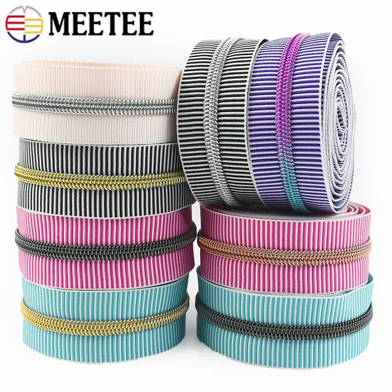 2-10M 5# Nylon Zipper Tape Garment Decor Zippers Handbag Closure Zips Down Jacket Replace Zip Repair Kits DIY Sewing Accessories