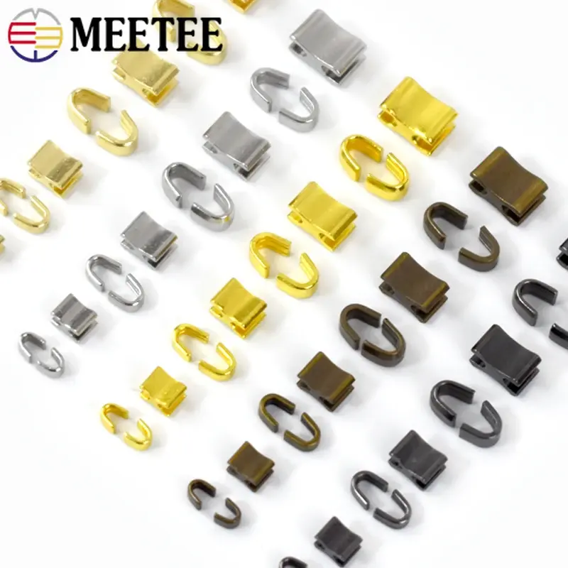 20/50Sets U-shape Metal Zipper Non-slip Zippers Lock End Sewing Zip Clasp Retainer Tail Zips Repair Kit DIY Closures Accessories