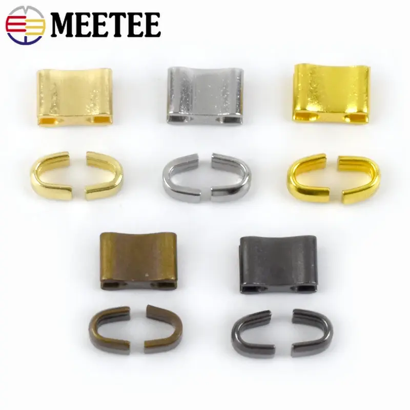 20/50Sets U-shape Metal Zipper Non-slip Zippers Lock End Sewing Zip Clasp Retainer Tail Zips Repair Kit DIY Closures Accessories