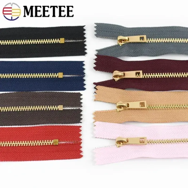 3# Meetee 5/10/20Pcs Metal Zippers 15-30cm Close-End Zipper for Clothes Pocket Decoration Zip Closure DIY Bag Sewing Accessories