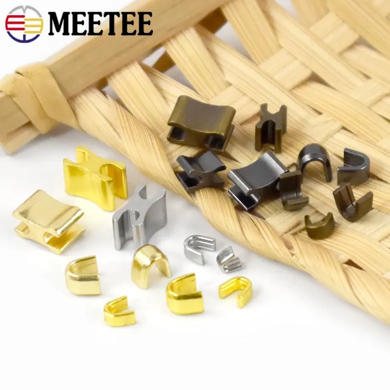 20/50Sets U-shape Metal Zipper Non-slip Zippers Lock End Sewing Zip Clasp Retainer Tail Zips Repair Kit DIY Closures Accessories