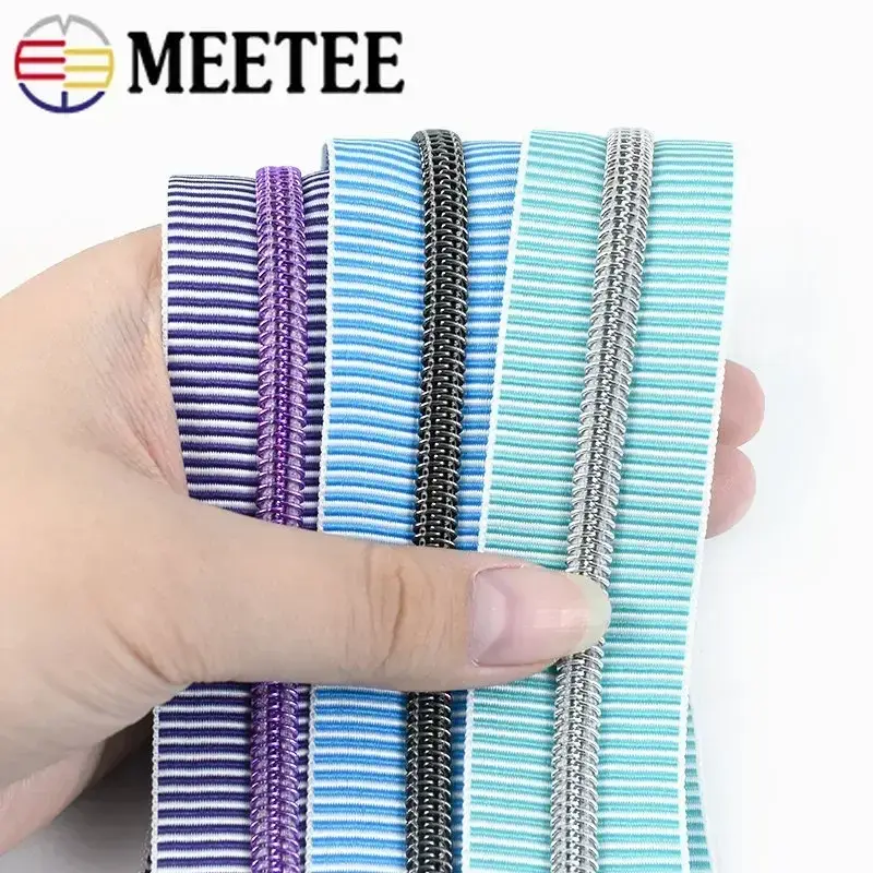 2-10M 5# Nylon Zipper Tape Garment Decor Zippers Handbag Closure Zips Down Jacket Replace Zip Repair Kits DIY Sewing Accessories
