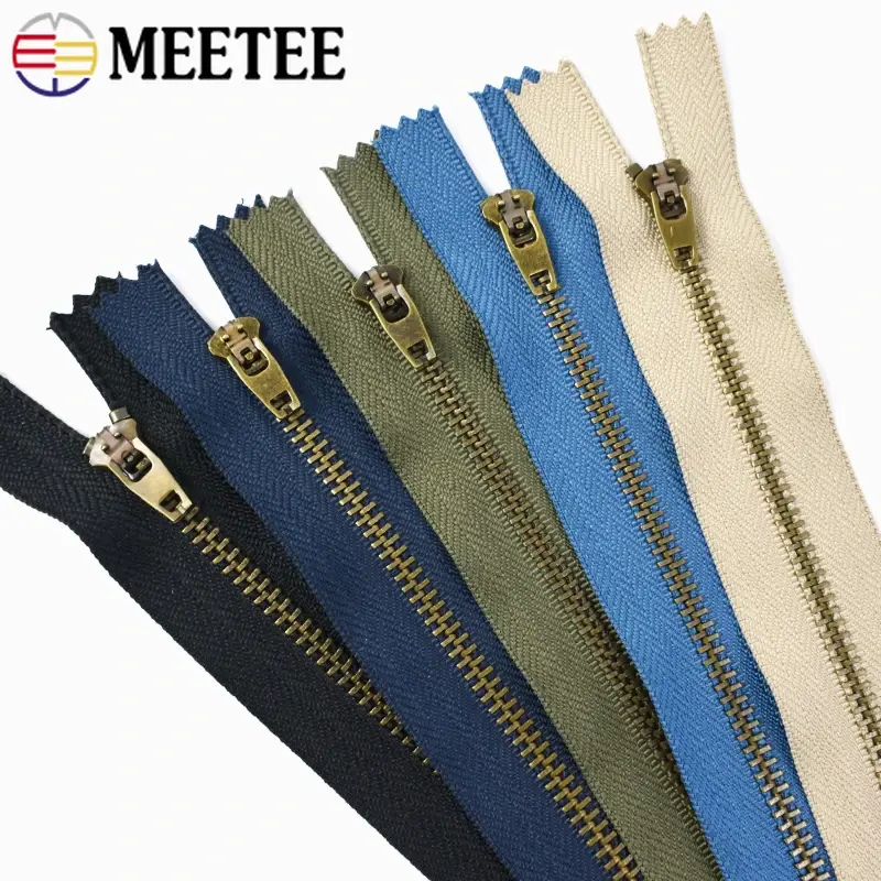 Meetee 4# 5/10/20Pcs 10-18cm Metal Zippers Tapes for Jeans Pocket Close-end Zip Bags Zips Repair Kit Y teeth handmade DIY Zipper