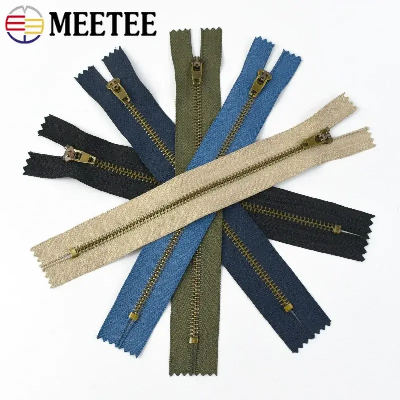 Meetee 4# 5/10/20Pcs 10-18cm Metal Zippers Tapes for Jeans Pocket Close-end Zip Bags Zips Repair Kit Y teeth handmade DIY Zipper