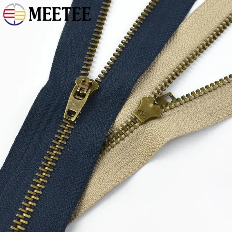Meetee 4# 5/10/20Pcs 10-18cm Metal Zippers Tapes for Jeans Pocket Close-end Zip Bags Zips Repair Kit Y teeth handmade DIY Zipper