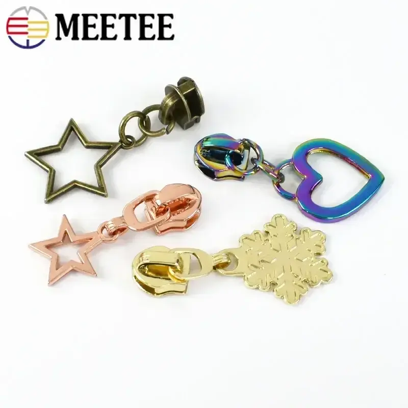 5# 5Pcs Zipper Sliders For Nylon Zippers Tapes Bags Decorative Zips Pulls Head Garment Zip Repair Kits DIY Sewing Accessories