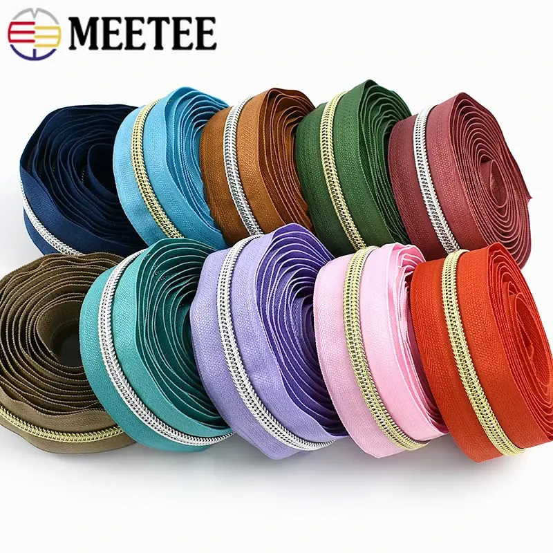 2/5/10Meters 5# Sewing Zipper Tape Nylon Zippers for Bags Coil Roll Zips By The Meter Garment Repair Kit DIY Sewings Accessories