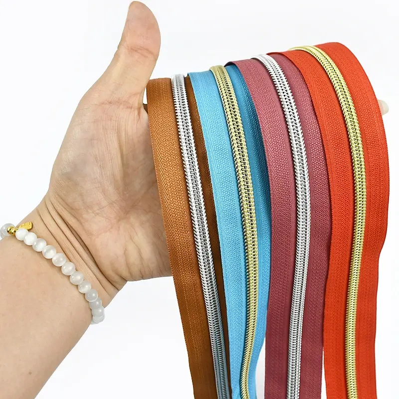 2/5/10Meters 5# Sewing Zipper Tape Nylon Zippers for Bags Coil Roll Zips By The Meter Garment Repair Kit DIY Sewings Accessories