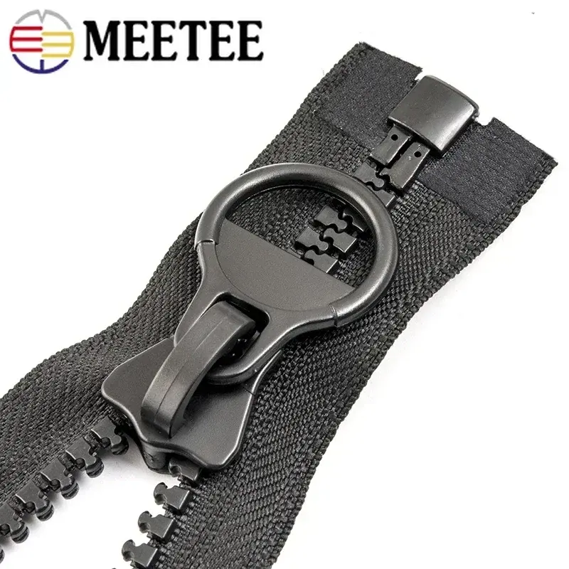 Meetee 8# 60-300cm Resin Zipper for Coat Open-End Jacket Zip Closure Down Coat Decorative Zips Repair Kit DIY Sewing Accessories