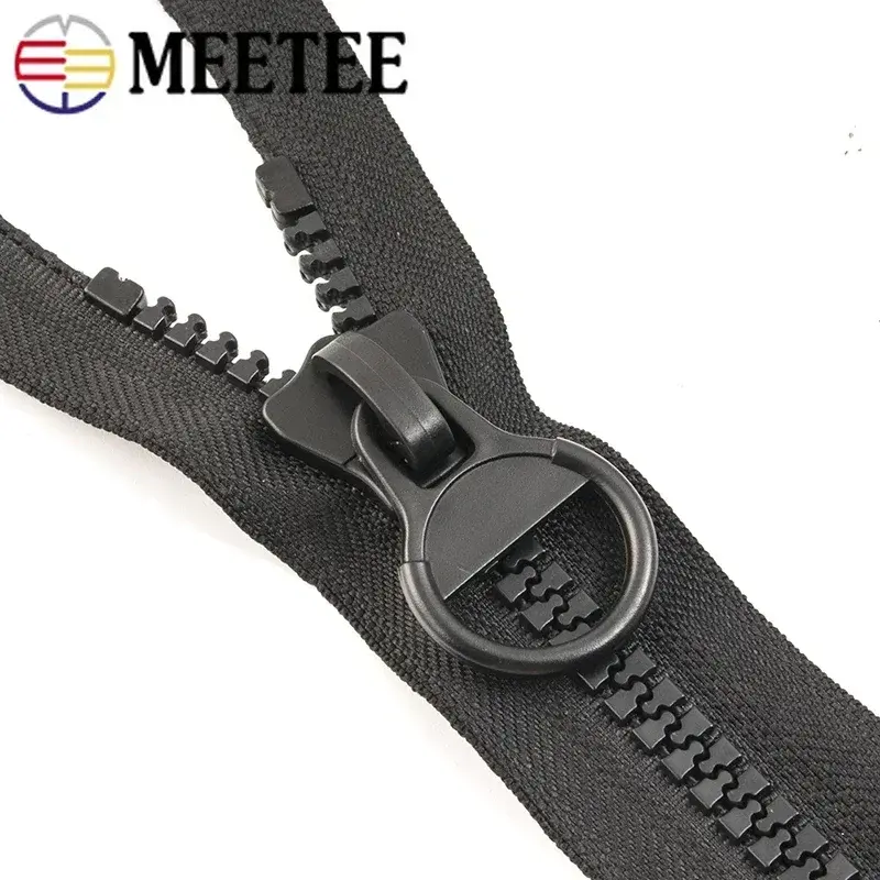 Meetee 8# 60-300cm Resin Zipper for Coat Open-End Jacket Zip Closure Down Coat Decorative Zips Repair Kit DIY Sewing Accessories
