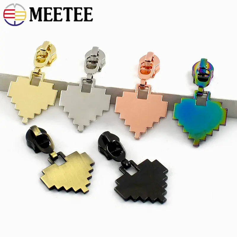 5-30Pcs 5# Heart Zipper Slider for Nylon Zippers Closures Bags Clothes Zips Puller Head Zip Repair Kits DIY Sewing Accessories