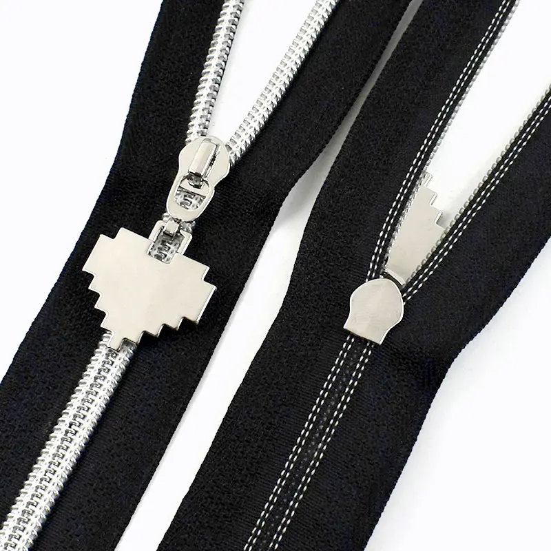 5-30Pcs 5# Heart Zipper Slider for Nylon Zippers Closures Bags Clothes Zips Puller Head Zip Repair Kits DIY Sewing Accessories