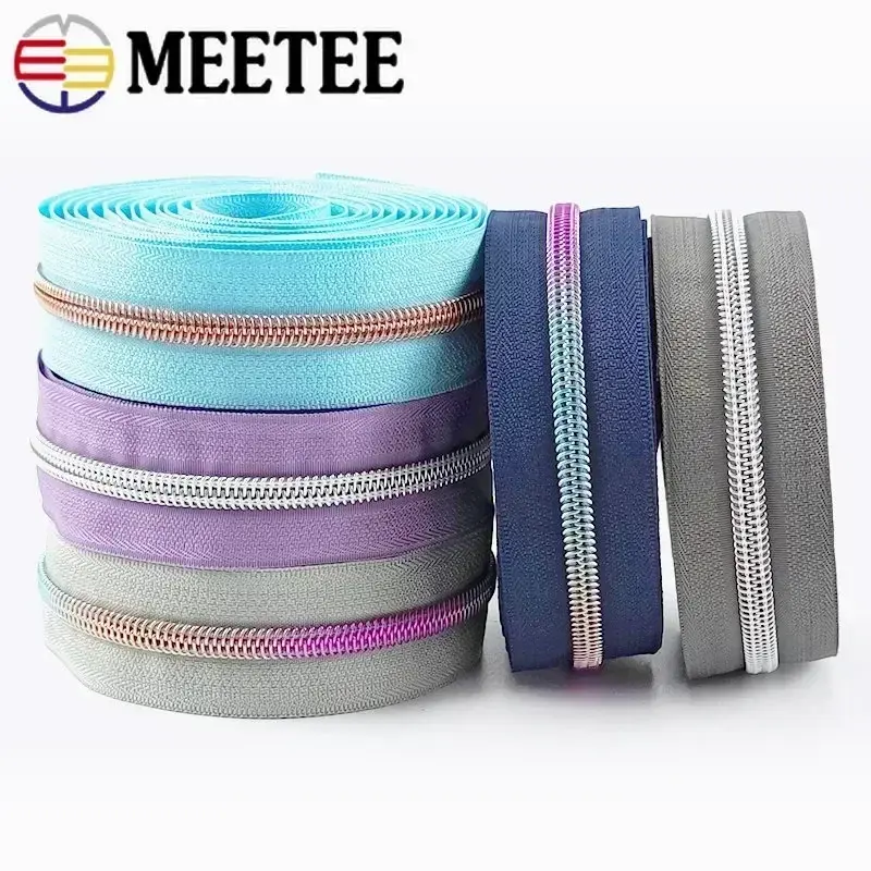 5Meters 5# Plastic Zippers for Sewing Bag Shoes Nylon Zipper Tape By The Meter Zip Repair DIY Clothes Replacement Accessories