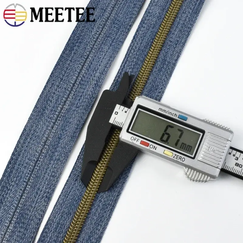1-5Meters Meetee 5# Nylon Zipper Tape with Colored Zip Slider Bag Garment Pocket Decor Zippers Repair Kit DIY Sewing Accessories