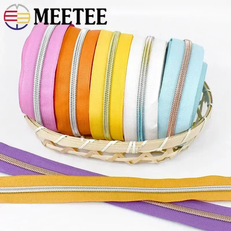 5Meters 5# Plastic Zippers for Sewing Bag Shoes Nylon Zipper Tape By The Meter Zip Repair DIY Clothes Replacement Accessories
