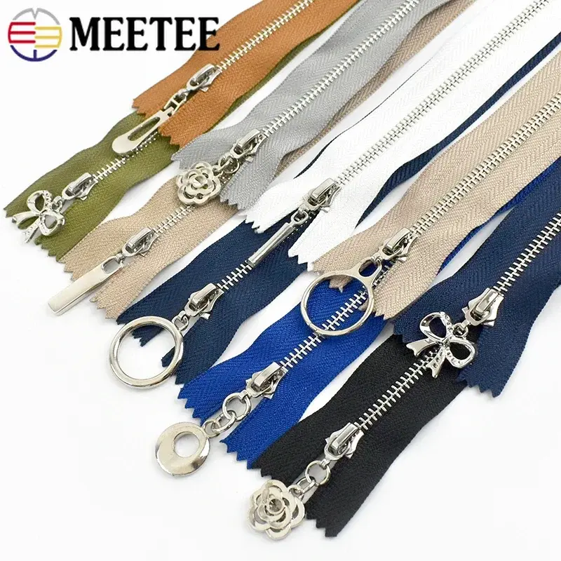 10Pcs 15/18/20/25/30cm 3# Metal Zipper For Bag Jacket Close-End Zippers Garment Decorative Zips Repair Kit DIY Sewing Accessory