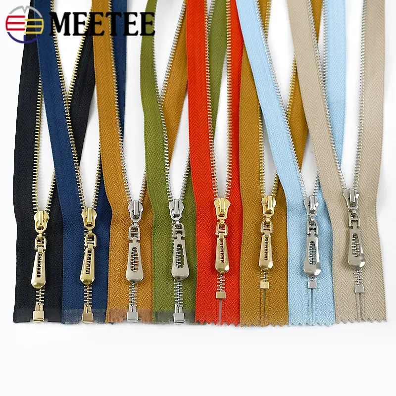 10Pcs 15/18/20/25/30cm 3# Metal Zipper For Bag Jacket Close-End Zippers Garment Decorative Zips Repair Kit DIY Sewing Accessory
