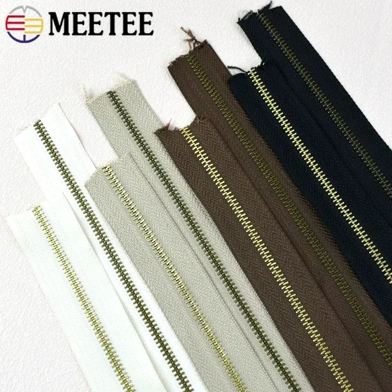 5# 5-20M Metal Zipper By The Meter Garment Shoes Decorative Zippers for Sewing Bag Clothes Zip Repair Kit DIY Tailor Accessories