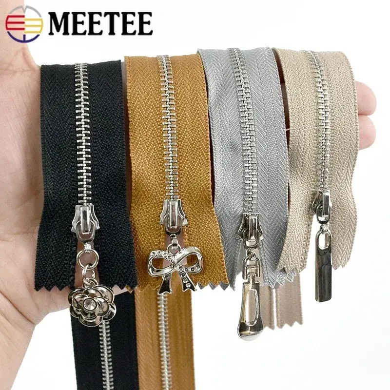 10Pcs 15/18/20/25/30cm 3# Metal Zipper For Bag Jacket Close-End Zippers Garment Decorative Zips Repair Kit DIY Sewing Accessory