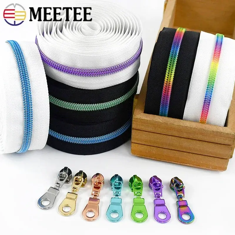 5# Zippers Tapes for Sewing Bag Purse  Zips Sliders Plastic Zipper Pulls Clothes Nylon Wallet Repair Zip Heads DIY Accessories