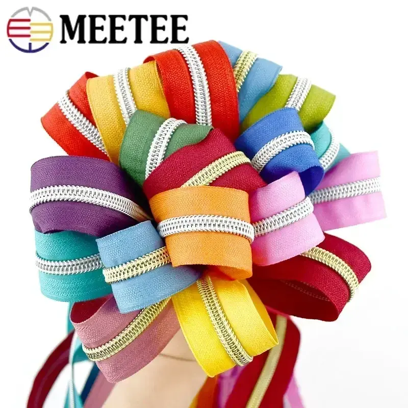 2-10M 5# Nylon Zipper Tape By Meter for Bag Garment Coil Zippers Purse Jacket Decorative Zips Repair Kits DIY Sewing Accessories