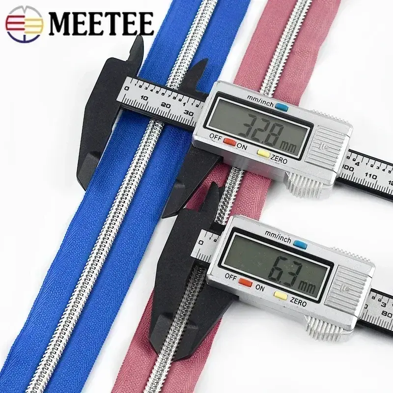 Meetee 5# 1-5M Nylon Zippers Tape for Sewing Roll Plastic Zips By The Meter Shoes Garments Zipper Repair Kit DIY Bag Accessories