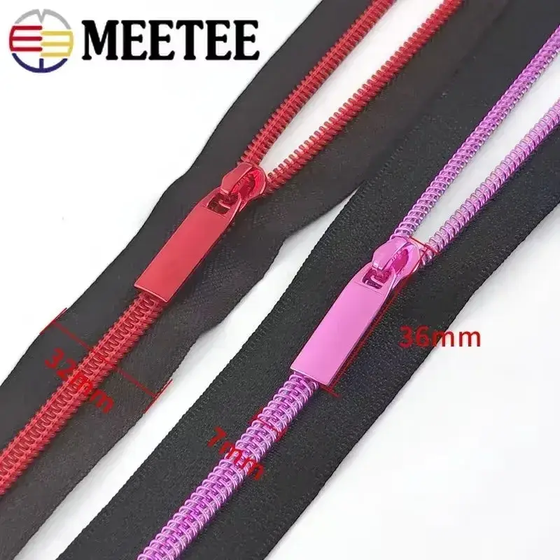 1-5Meters 5# Nylon Zippers Tape with Slider Pull for Sewing Bags DIY Clothes Accessories Zip Repair Kits Replacement Parts