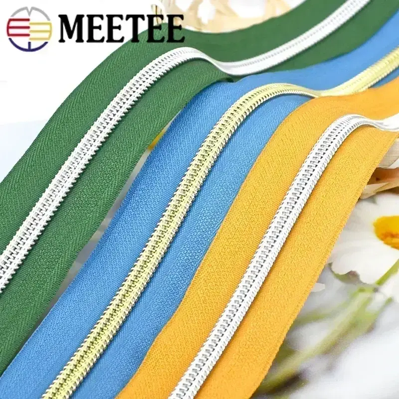 2-10M 5# Nylon Zipper Tape By Meter for Bag Garment Coil Zippers Purse Jacket Decorative Zips Repair Kits DIY Sewing Accessories