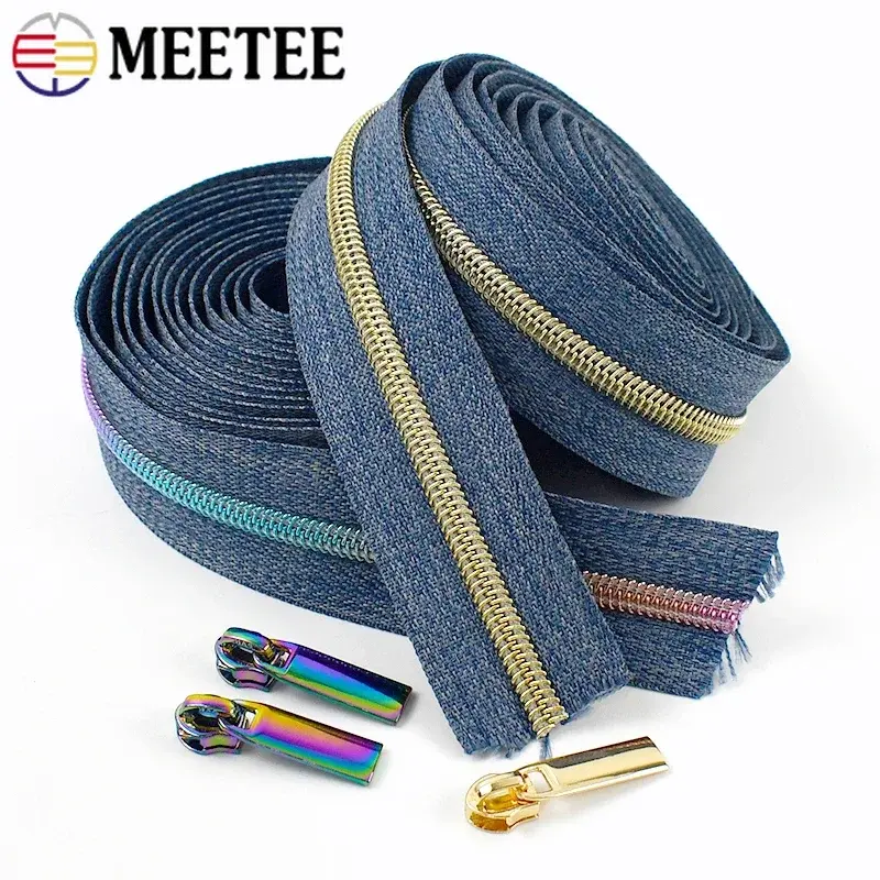 5# 2-10Meters Nylon Zipper Tapes with Sliders Bag Pocket Coil Zippers By The Meter Zips Head Repair Kit DIY Sewing Accessories