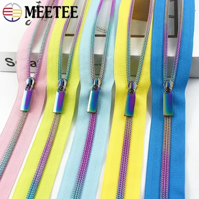 5# 2-5M Colored Nylon Zipper Puller for Clothes Zippers Tape Bags Pocket Zip Slider Head Replacement Repair DIY Sewing Accessory