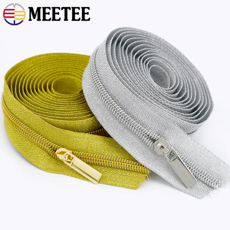 1-5M 3# 5# Nylon Zipper With Zippers Slider Puller for Sewing Zip By The Meter Garment Bag Zips Head Repair Kits DIY Accessories