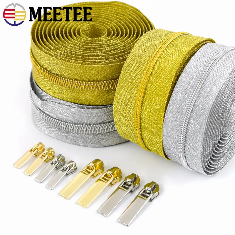 1-5M 3# 5# Nylon Zipper With Zippers Slider Puller for Sewing Zip By The Meter Garment Bag Zips Head Repair Kits DIY Accessories