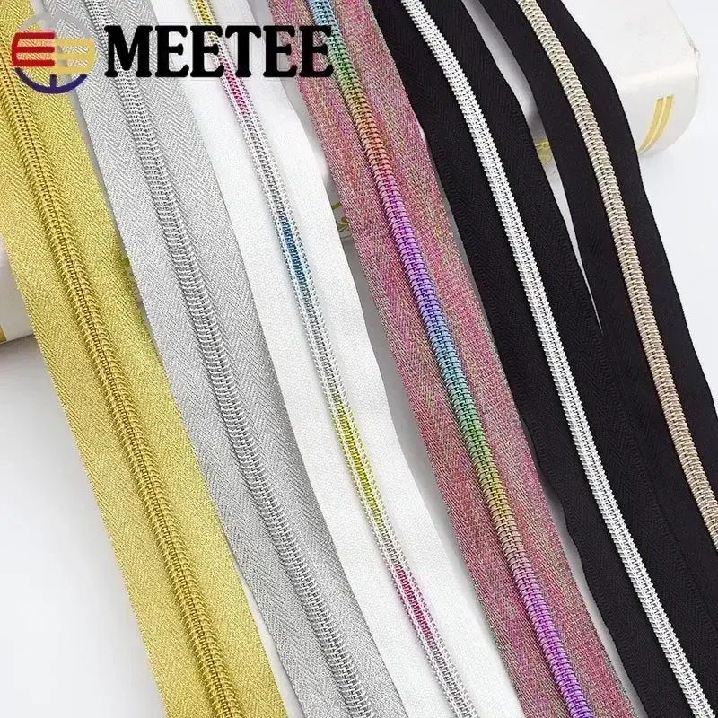 4/10/20M 5# Nylon Zippers for Bag Purse Shoes Sewing Zipper Tapes Garment Plastic Coil Decor Zips Repair Kit DIY Accessories