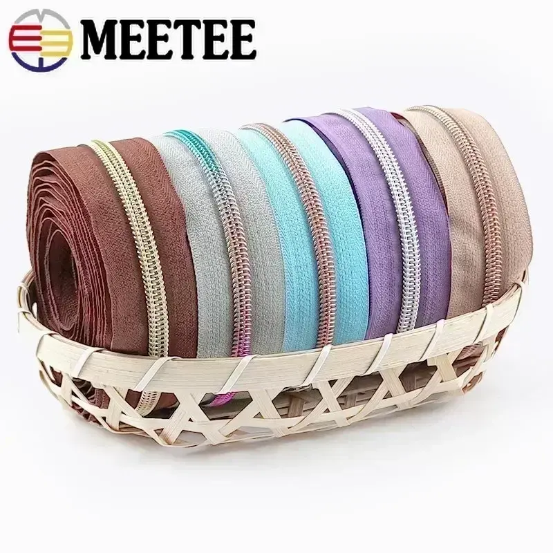 4/10/20M 5# Nylon Zippers for Bag Purse Shoes Sewing Zipper Tapes Garment Plastic Coil Decor Zips Repair Kit DIY Accessories