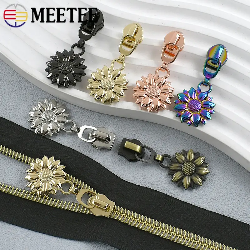5-30Pcs Meetee 5# Zipper Sliders for Nylon Zippers Bag Purse Zip Pull Jacket Zips Head Repair Kit DIY Garment Sewing Accessories