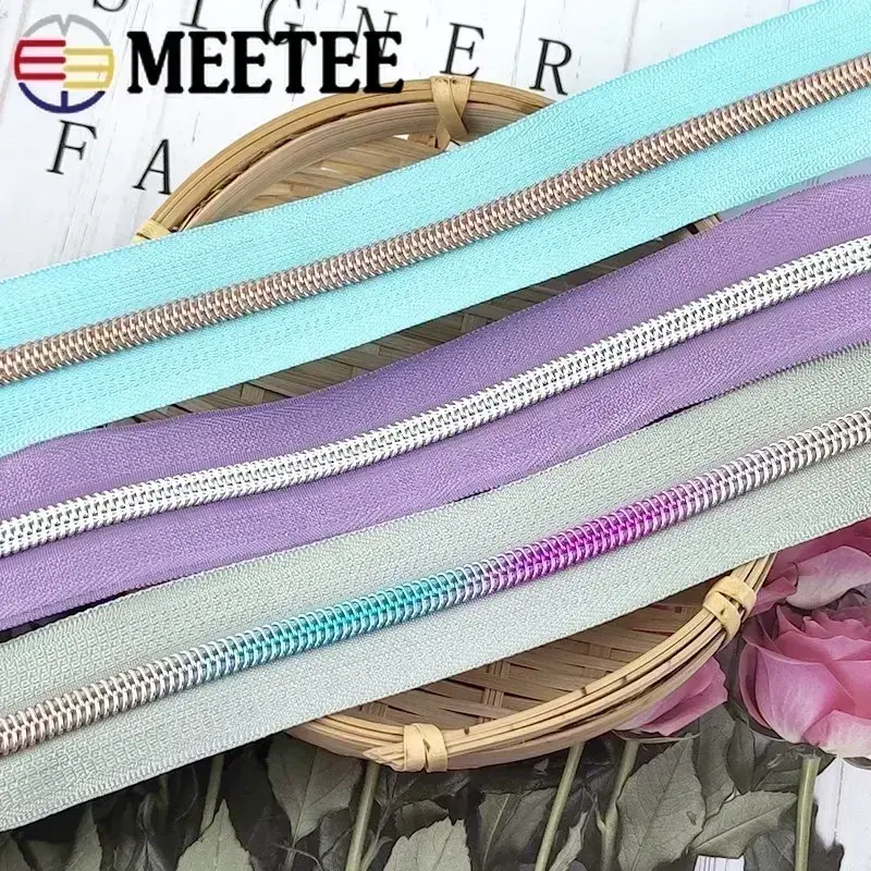 4/10/20M 5# Nylon Zippers for Bag Purse Shoes Sewing Zipper Tapes Garment Plastic Coil Decor Zips Repair Kit DIY Accessories