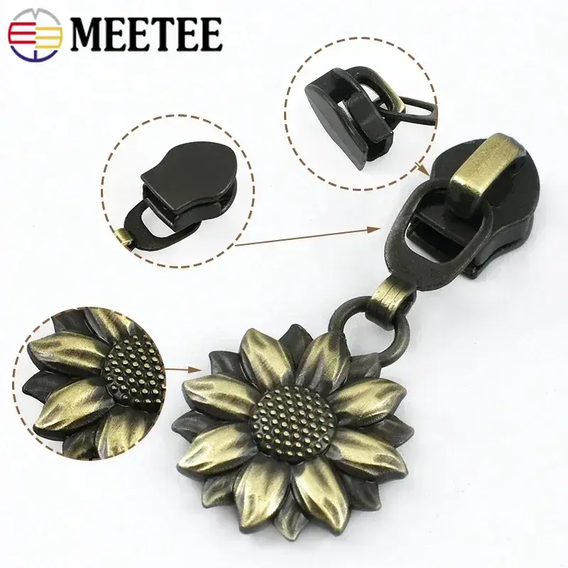 5-30Pcs Meetee 5# Zipper Sliders for Nylon Zippers Bag Purse Zip Pull Jacket Zips Head Repair Kit DIY Garment Sewing Accessories