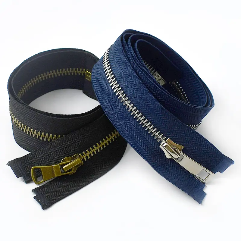 4/10Pcs 40-80cm 5# Metal Zippers for Clothing Backpack Auto-lock Zipper Tape Garment Decor Zip Repair Kit DIY Sewing Accessories