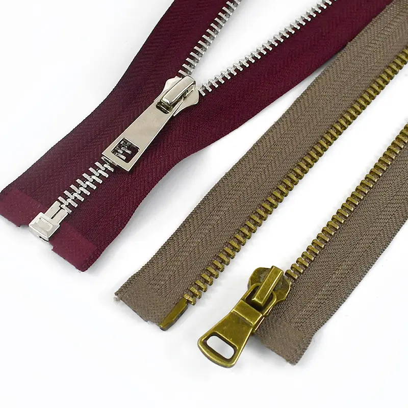 4/10Pcs 40-80cm 5# Metal Zippers for Clothing Backpack Auto-lock Zipper Tape Garment Decor Zip Repair Kit DIY Sewing Accessories