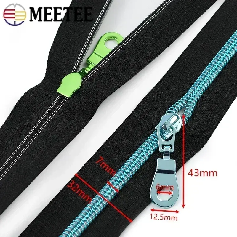 1-5M Nylon Zippers Tape with 5# Zipper Slider for Sewing Bags Wallet Clothing Zips Pull Head Repair Kits DIY Tailor Accessories