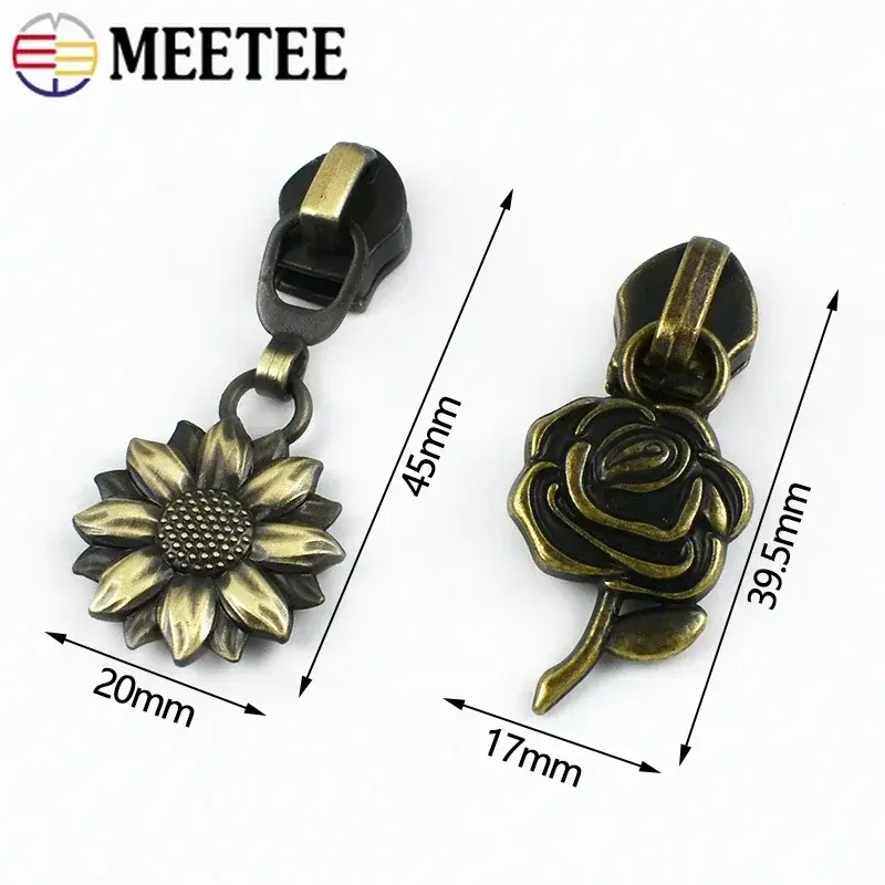 5# Meetee 5-20Pcs Nylon Zipper Slider for Zippers Closure Bags Sewing Zips Pulls Heads Zip Repair Kits DIY Garment Accessories